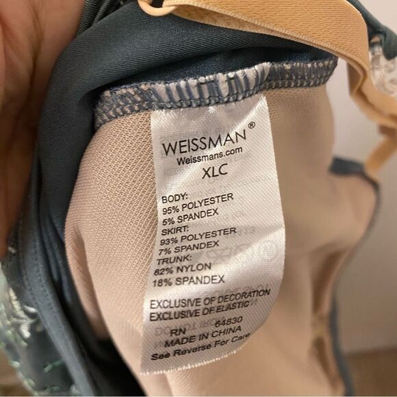 Weissman Dance Costume sage green sequin appliqué Saint Honesty 13413 XLC - Picture 10 of 12